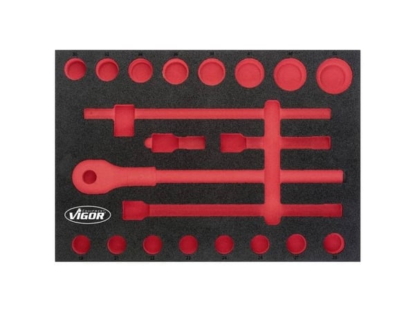 Vigor V5109-L, Skillesett, Svart, Rød, Skum, Vigor V5109, 393 mm, 563 mm