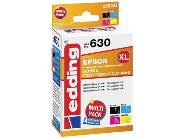 Edding EDD-630, Sort, Fiolblå, Gult, 12 ml, 11 ml, 4 stykker, 785 sider, Multipakke