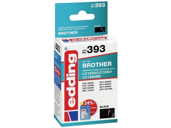 Edding EDD-393, musta, 16 ml, 1 kpl, Kertapakkaus