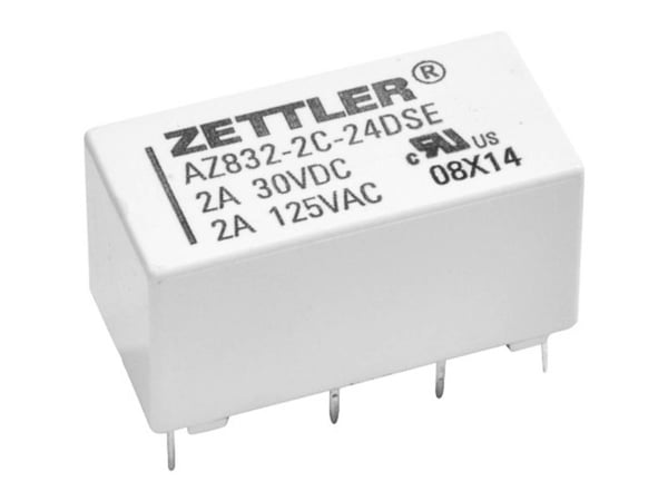 Zettler Electronics AZ832-2C-5DE Printrelé 5 V/DC, 3A, 2 x omkobler, 1 stk
