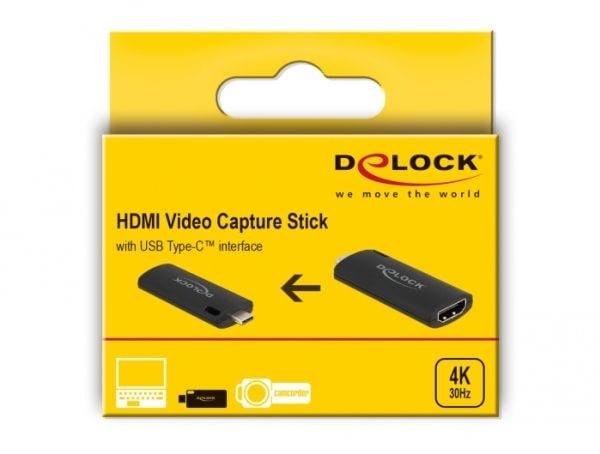 Delock - Videofångstadapter - USB-C 2.0 - svart