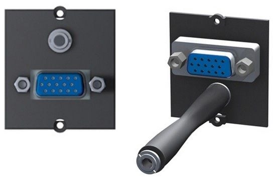 Bachmann Custom module - Modulær facilitet plade snape-in - HD-15, 3,5 mm stereo mini jack - sort
