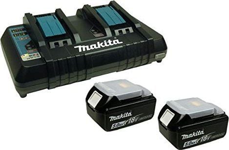 Makita - Batterilader + batteri 2 x - Li-Ion - 5 Ah - 2 x batterier lader