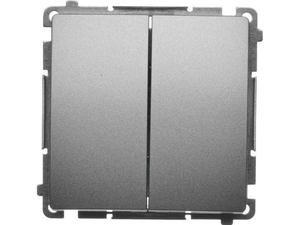 Kontakt-Simon BMW5.01/29, Plast, Satin stål, IP20, IP44, 250 V, 10 A, 75 mm