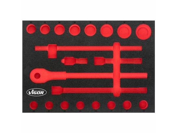 Vigor V5109-L, Skillesett, Svart, Rød, Skum, Vigor V5109, 393 mm, 563 mm