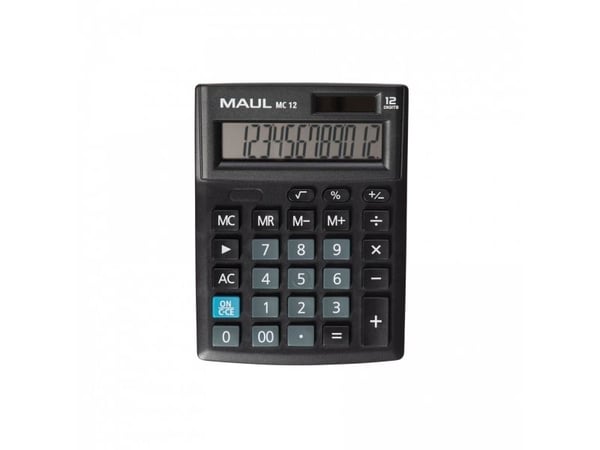 MAUL MC 12, Lomme, Skjerm, 12 sifre, 1 linjer, Batteri, Sort