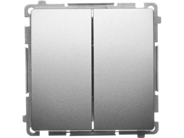 Kontakt-Simon BMP2.01/29, Tryckknappsbrytare, Plast, Satinstål, IP20, IP44, 250 V, 10 A