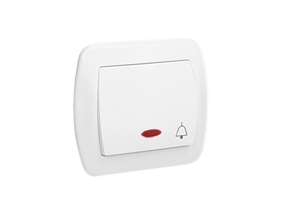 Kontakt-Simon AD1L/11, Tryckknappsbrytare, Plast, Vit, IP20, 250 V, 10 A
