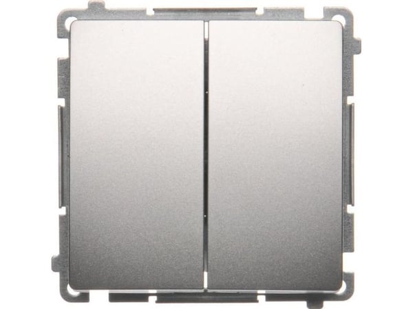 Kontakt-Simon BMP2.01/43, Painikekytkin, Muovi, Hopea, IP20, IP44, 250 V, 10 A