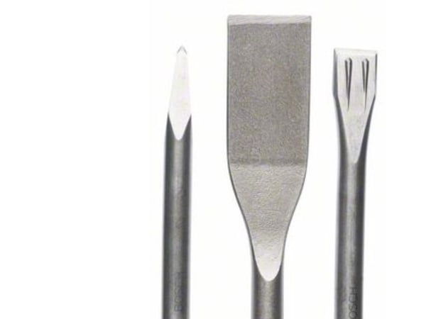 Bosch - Meiselsett - for betong, flis, forsterket betong, murstein - flat, spiss, spade - 3 deler - SDS-plus - lengde: 260 mm, 250 mm