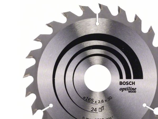 Bosch Optiline Wood - Sirkelformet sagblad - for tre - 165 mm - 24 tenner