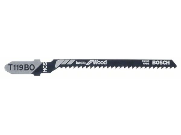 Bosch Basic for Wood T 119 BO - Sagblad - for bløtt tre, kryssfinér, kartong, fiberplate - 5 deler - lengde: 83 mm