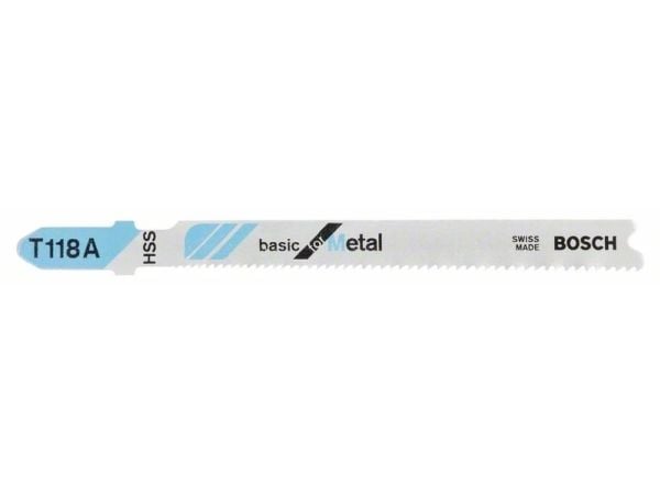 Bosch basic for Metal T 118 A - Stikksagblad - for tynn metallplate - 5 deler - lengde: 92 mm