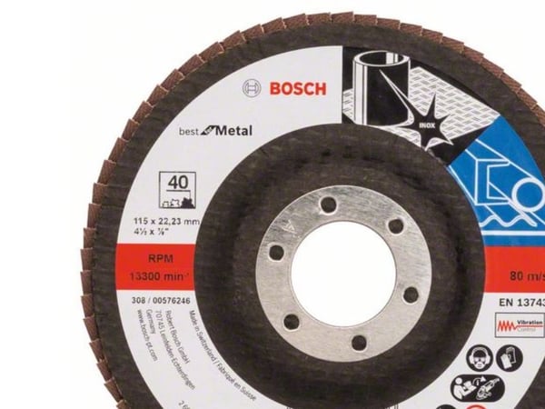 Bosch tillbehör 2608607322 X571 lamellslipskiva Ø115 mm, håldiameter 22,33 mm, kornstorlek 40, stål, 1 st