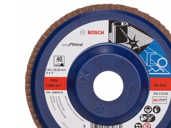 Bosch tilbehør 2608607338 X571 Lamellskive diameter 125 mm boring Ø 22,33 mm stål 1 stk (2608607338)