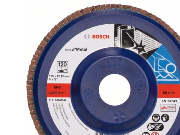 Bosch Tilbehør 2608607341 X571 Lamellrondell diameter 125 mm hull Ø 22,33 mm stål 1 stk (2608607341)