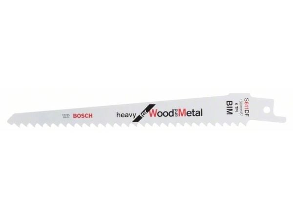 Bosch tilbehør 2608656271 Bajonetsavklinge S 611 DF Heavy for Wood and Metal Savbladslængde 150 mm 2 stk