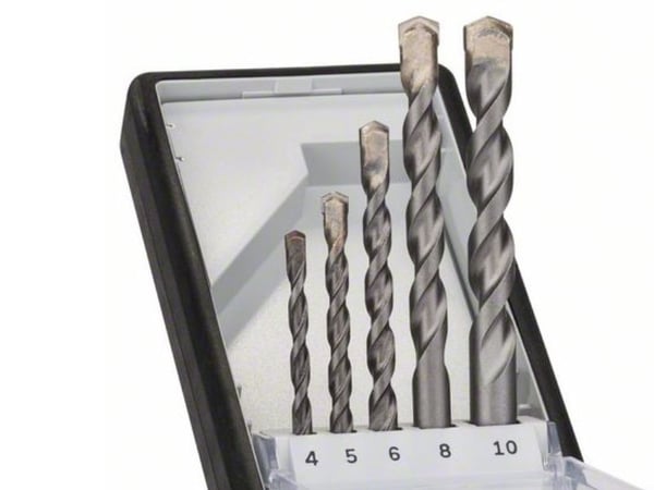 Bosch Robust Line CYL-3 Silver Percussion - Borsett - for betong, murverk - bor - 5 deler - 5 mm, 6 mm, 8 mm, 10 mm, 4 mm - lengde: 75 mm, 85 mm, 1...