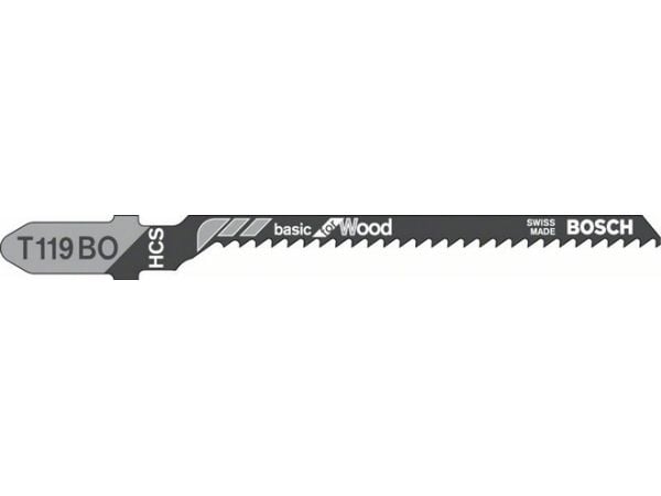 Bosch Basic for Wood T 119 BO - Sagblad - for bløtt tre, kryssfinér, kartong, fiberplate - 5 deler - lengde: 83 mm
