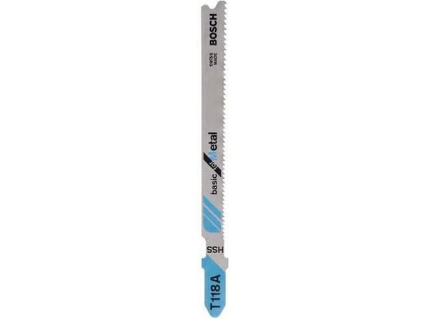 Bosch basic for Metal T 118 A - Stikksagblad - for tynn metallplate - 3 deler - lengde: 92 mm