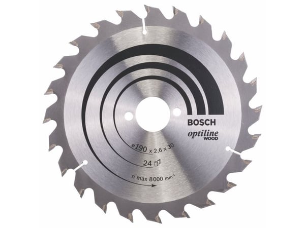 Bosch RUNDSAVKLINGE OPTILINE 190X2,6X30MM 24T 24T