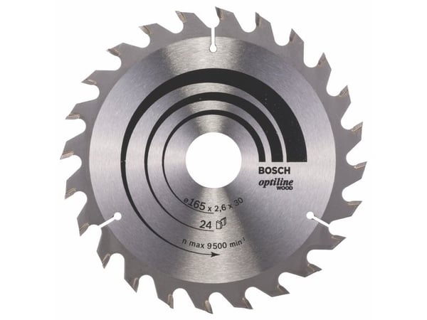 Bosch Optiline Wood - Sirkelformet sagblad - for tre - 165 mm - 24 tenner