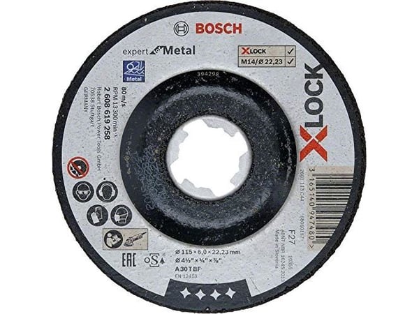 Bosch Expert for Metal - Slipeskive - for metallrør, ikke-jernholdig metall, stål, metall profiles - 115 mm - grovkorn: A30T-BF