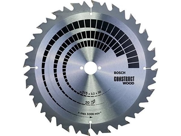 Bosch Construct Wood - Sirkelformet sagblad - for tre - 315 mm - 20 tenner