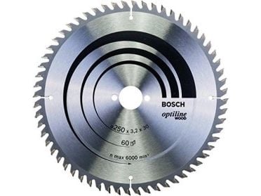 Bosch Optiline Wood - Sirkelformet sagblad - for tre - 250 mm - 60 tenner