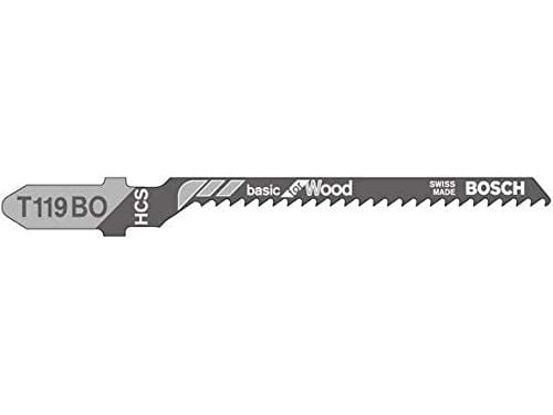 Bosch Basic for Wood T 119 BO - Sagblad - for bløtt tre, kryssfinér, kartong, fiberplate - 5 deler - lengde: 83 mm