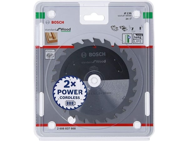 Bosch RUNDSAVKLINGE ACCU STD TRÆ 136X20MM 24T 136X20MM 24T