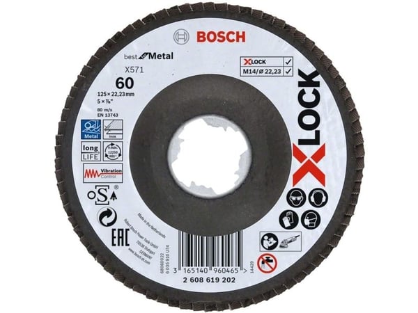 Bosch Best for Metal X571 - Klaffplate - for metall - 125 mm - X-LOCK - grovkorn: 120