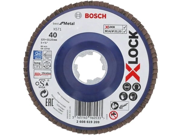 Bosch Best for Metal X571 - Klaffplate - for metall - 125 mm - X-LOCK - M14 - grovkorn: 80