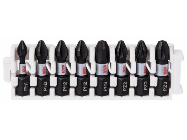 Bosch 8 delar slagborrbits 25 mm PH1, PH2, PH3, PZ2, PZ3