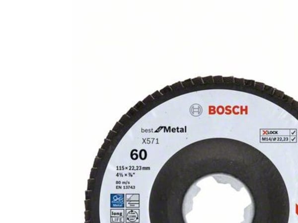 Bosch Best for Metal X571 - Klaffplate - for metall - 115 mm - X-LOCK - grovkorn: 60