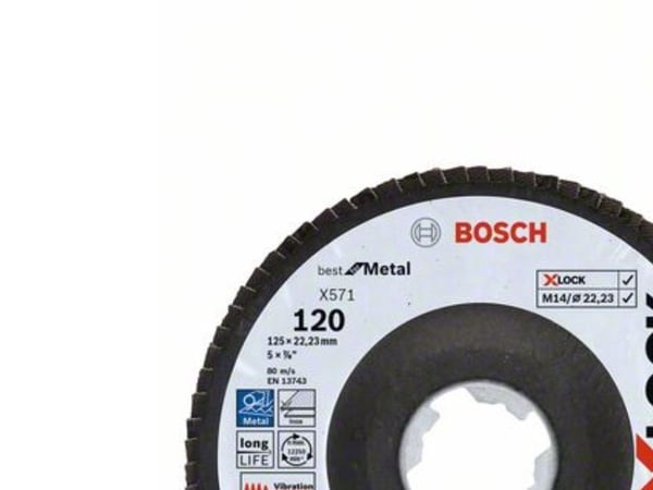Bosch Best for Metal X571 - Klaffplate - for metall - 125 mm - X-LOCK - grovkorn: 120