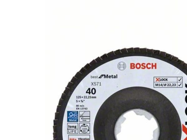 Bosch Best for Metal X571 - Lamellslipskiva - för metall - 125 mm - X-LOCK - grus: 40
