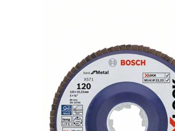 Bosch Best for Metal X571 - Klaffplate - for metall - 125 mm - X-LOCK - grovkorn: 120