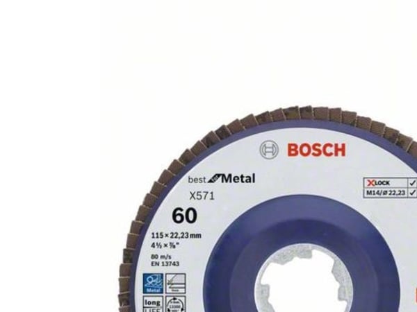Bosch Best for Metal X571 - Klaffplate - for metall - 115 mm - X-LOCK - grovkorn: 60