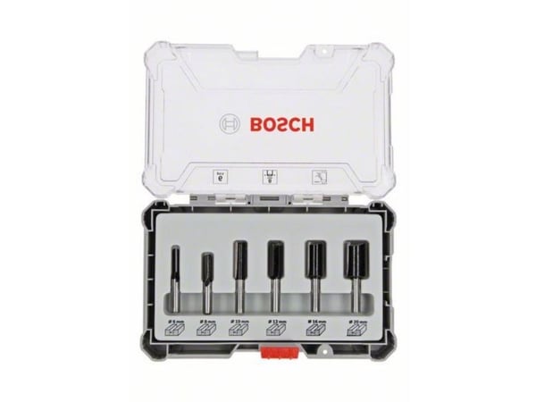 Bosch - Fresekutter - for tre, bløtt tre, løvtre, profiles - 6 deler - 6 mm, 8 mm, 10 mm, 12 mm, 20 mm, 16 mm - lengde: 50 mm, 60 mm, 54 mm