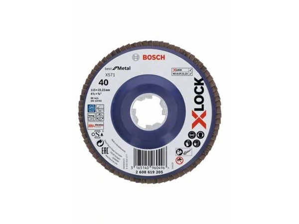 Bosch Best for Metal X571 - Klaffplate - for metall - 115 mm - X-LOCK - grovkorn: K40