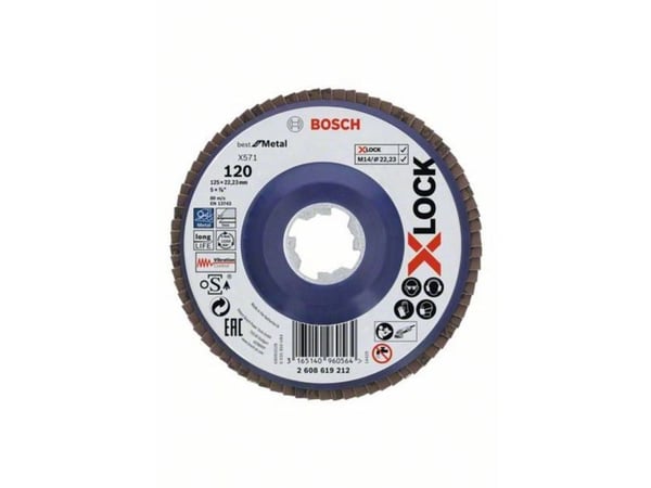 Bosch Best for Metal X571 - Klaffplate - for metall - 125 mm - X-LOCK - grovkorn: 120