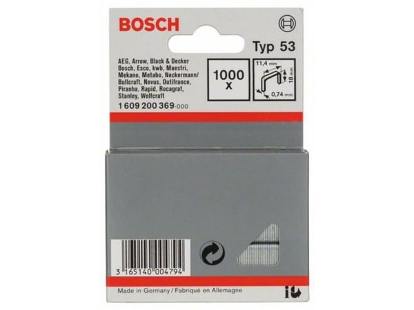 Bosch KLAMMER TYYPPI 53 11,4X0,74X18MM 1000 STTK