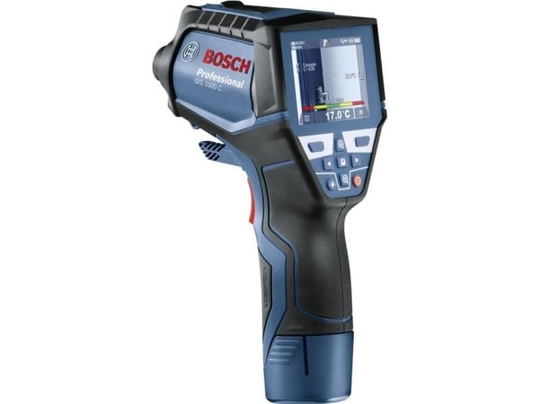 Bosch GIS 1000 C Professional, Optisk miljøtermometer, Inne/Ute, Digitalt, Sort, Blå, Hånd, Rektangulær