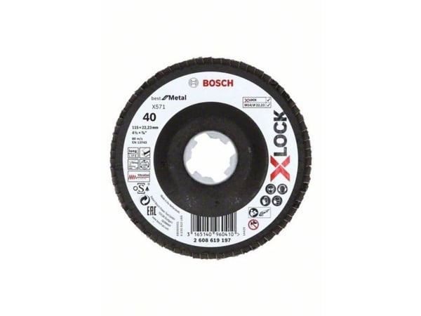 Bosch tilbehør 2608619197 f aseslibeskive Ø 115 mm korn 40 1 stk