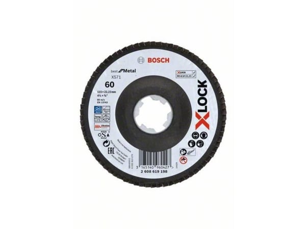 Bosch Best for Metal X571 - Klaffplate - for metall - 115 mm - X-LOCK - grovkorn: 60