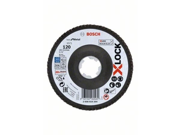 Bosch Best for Metal X571 - Klaffplate - for metall - 125 mm - X-LOCK - grovkorn: 120