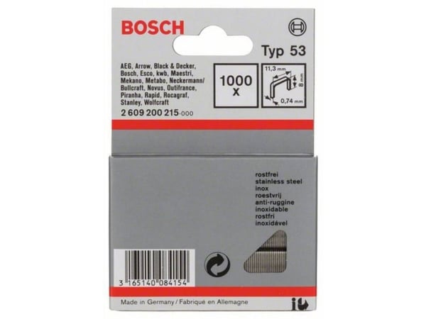 Bosch KIINNITIN TYYPPI 53 8MM TERÄKSELLINEN 1000 OSAA