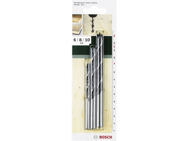 Bosch tillbehör 2609255308 träborr spiral-set 3 delar 6/8/10 mm