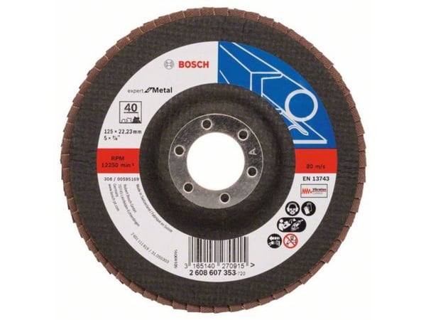 Bosch tilbehør 2608607353 lamellslipeskive diameter 125 mm 1 stk